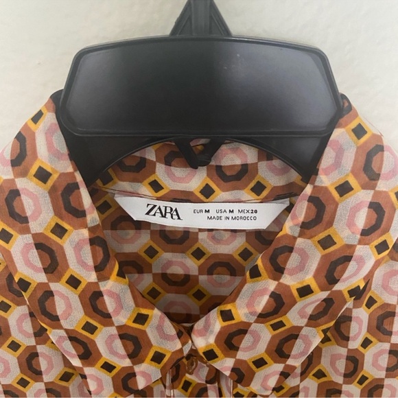 Zara Brown Patterned Maxi Dress - Picture 7 of 7